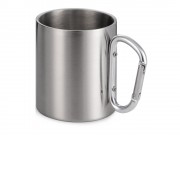 Стальная кружка Elbrus с двойными стенками и ручкой-карабином, 300 мл (глянц), серебристый