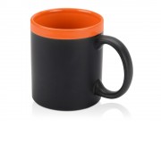 Кружка с покрытием для рисования мелом Да Винчи, черный/оранжевый