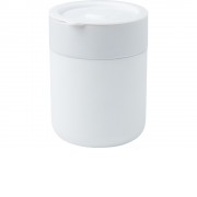 Java керамическая кружка емкостью 330 мл с силиконовой оберткой и пластиковой крышкой - Белый