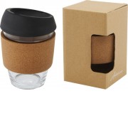 Lidan Кружка из объемом 360 мл с пробковым держателем и силиконовой крышкой, черный