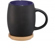 Керамическая чашка Hearth с деревянной крышкой-костером, черный/синий