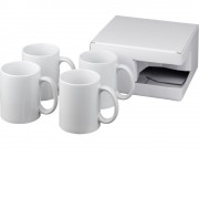 Набор из 4 керамических кружек, белый