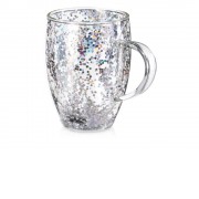 Кружка с двойными стенками с блестками, 360 мл, серебристый