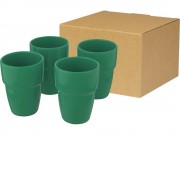 Staki подарочный набор из 4 кружек объемом 280 мл, которые устанавливаются друг на друга, зеленый