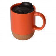 Кружка Denpasar с пробковым дном и крышкой, цветная с двух сторон, оранжевый (Р)