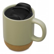 Кружка Denpasar с пробковым дном и крышкой, цветная с двух сторон, оливковый