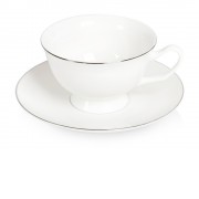 Чайная пара с серебрянной каймой, 200мл