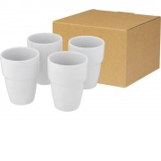 Staki подарочный набор из 4 кружек объемом 280 мл, которые устанавливаются друг на друга, белый