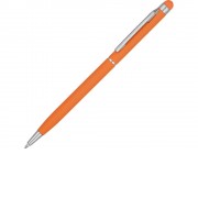Ручка-стилус шариковая Jucy Soft с покрытием soft touch, оранжевый