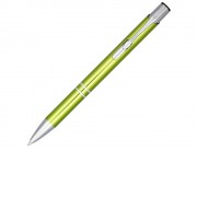 Кнопочная шариковая ручка Moneta из анодированного алюминия, синие чернила, лайм