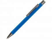 Ручка шариковая UMA STRAIGHT GUM soft-touch, с зеркальной гравировкой, синий