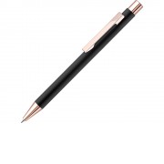 Ручка шариковая металлическая STRAIGHT RO GO GUM, soft-touch, черный/золотистый