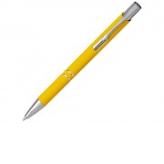 Шариковая кнопочная ручка Moneta с матовым антискользящим покрытием, желтый