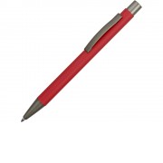 Ручка металлическая soft touch шариковая Tender, красный/серый