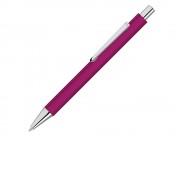 Ручка шариковая металлическая Pyra soft-touch с зеркальной гравировкой, розовый