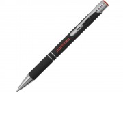 Ручка металлическая шариковая Legend Mirror Gum софт-тач с цветным слоем, черный / красный