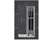 Набор из двух ручек Parker SONNET BLACK GT перьевая и шариковая ручка