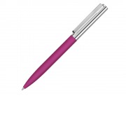 Ручка металлическая шариковая Bright GUM soft-touch с зеркальной гравировкой, розовый