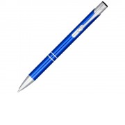 Кнопочная шариковая ручка Moneta из анодированного алюминия, синие чернила, синий