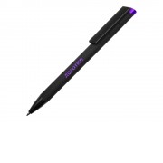 Ручка металлическая шариковая Taper Metal софт-тач с цветным зеркальным слоем, черный с фиолетовым