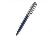 Ручка металлическая шариковая Napoli, синий/вороненая сталь