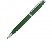 Ручка металлическая шариковая Flow soft-touch, зеленый/серебристый