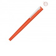 Ручка металлическая роллер Brush R GUM soft-touch с зеркальной гравировкой, оранжевый