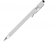 Ручка-стилус металлическая шариковая BORNEO, белый