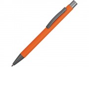 Ручка металлическая soft touch шариковая Tender, оранжевый/серый