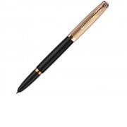 Перьевая ручка Parker 51 DELUXE BLACK GT, перо: F, цвет чернил: black, в подарочной упаковке.