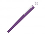 Ручка металлическая роллер Brush R GUM soft-touch с зеркальной гравировкой, фиолетовый