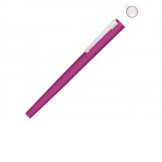 Ручка металлическая роллер Brush R GUM soft-touch с зеркальной гравировкой, розовый