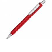 Ручка металлическая шариковая трехгранная Riddle, красный/серебристый