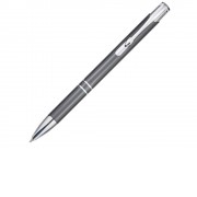 Алюминиевая шариковая кнопочная ручка Moneta, черные чернила, серый