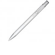 Кнопочная шариковая ручка Moneta из анодированного алюминия, синие чернила, серебристый