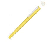 Ручка металлическая роллер Brush R GUM soft-touch с зеркальной гравировкой, желтый