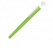 Ручка металлическая роллер Brush R GUM soft-touch с зеркальной гравировкой, зеленое яблоко