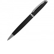Ручка металлическая шариковая Flow soft-touch, черный/серебристый