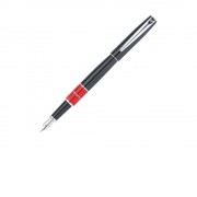 Ручка перьевая Pierre Cardin LIBRA с колпачком, черный/красный/серебро