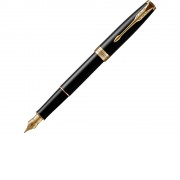 Перьевая ручка Parker Sonnet Black Lacquer GT, перо: F или М , цвет чернил: black, в подарочной упаковке