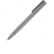 Ручка металлическая шариковая Insomnia софт-тач с зеркальным слоем, серая с серым