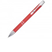 Алюминиевая шариковая кнопочная ручка Moneta, черные чернила, красный
