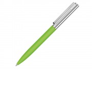 Ручка металлическая шариковая Bright GUM soft-touch с зеркальной гравировкой, зеленое яблоко