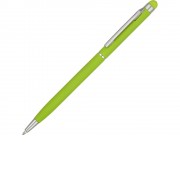 Ручка-стилус шариковая Jucy Soft с покрытием soft touch, зеленое яблоко (Р)