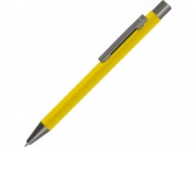 Ручка шариковая UMA STRAIGHT GUM soft-touch, с зеркальной гравировкой, желтый