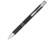 Кнопочная шариковая ручка Moneta из анодированного алюминия, синие чернила, черный