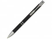 Алюминиевая шариковая кнопочная ручка Moneta, синие чернила, черный