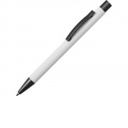 Ручка металлическая soft touch шариковая Tender, белый/серый