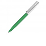 Ручка металлическая шариковая Bright GUM soft-touch с зеркальной гравировкой, зеленый