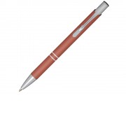 Шариковая кнопочная ручка Moneta с матовым антискользящим покрытием, красный кирпичный